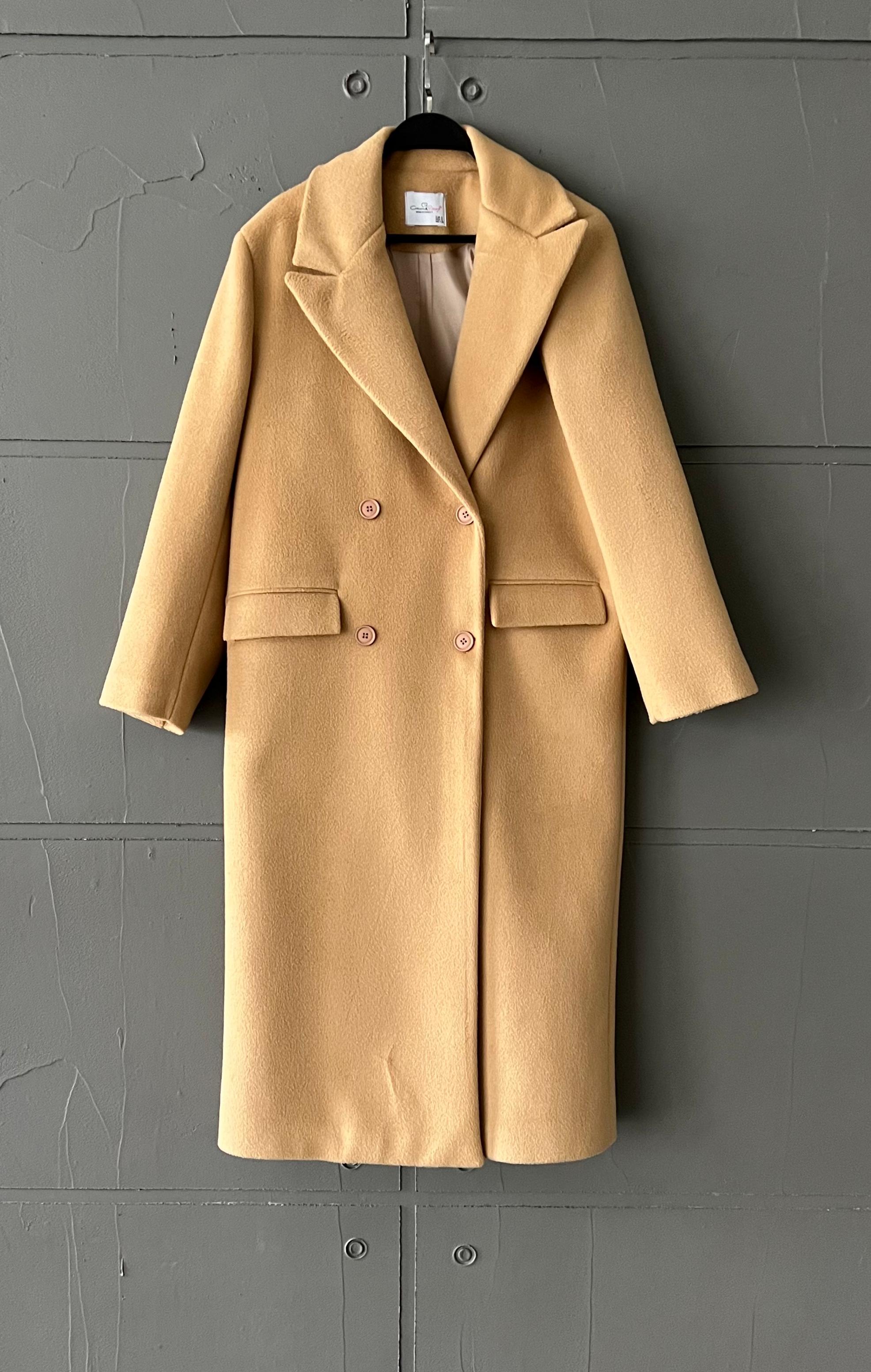 Kruvaze Kaşe Kaban – Camel 1401