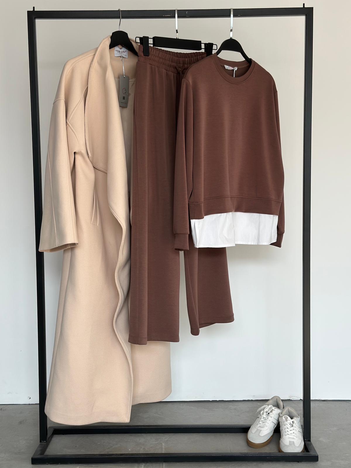 Modal Poplin Detaylı Takım – Beyaz | Şık & Modern Kadın Takım 1301