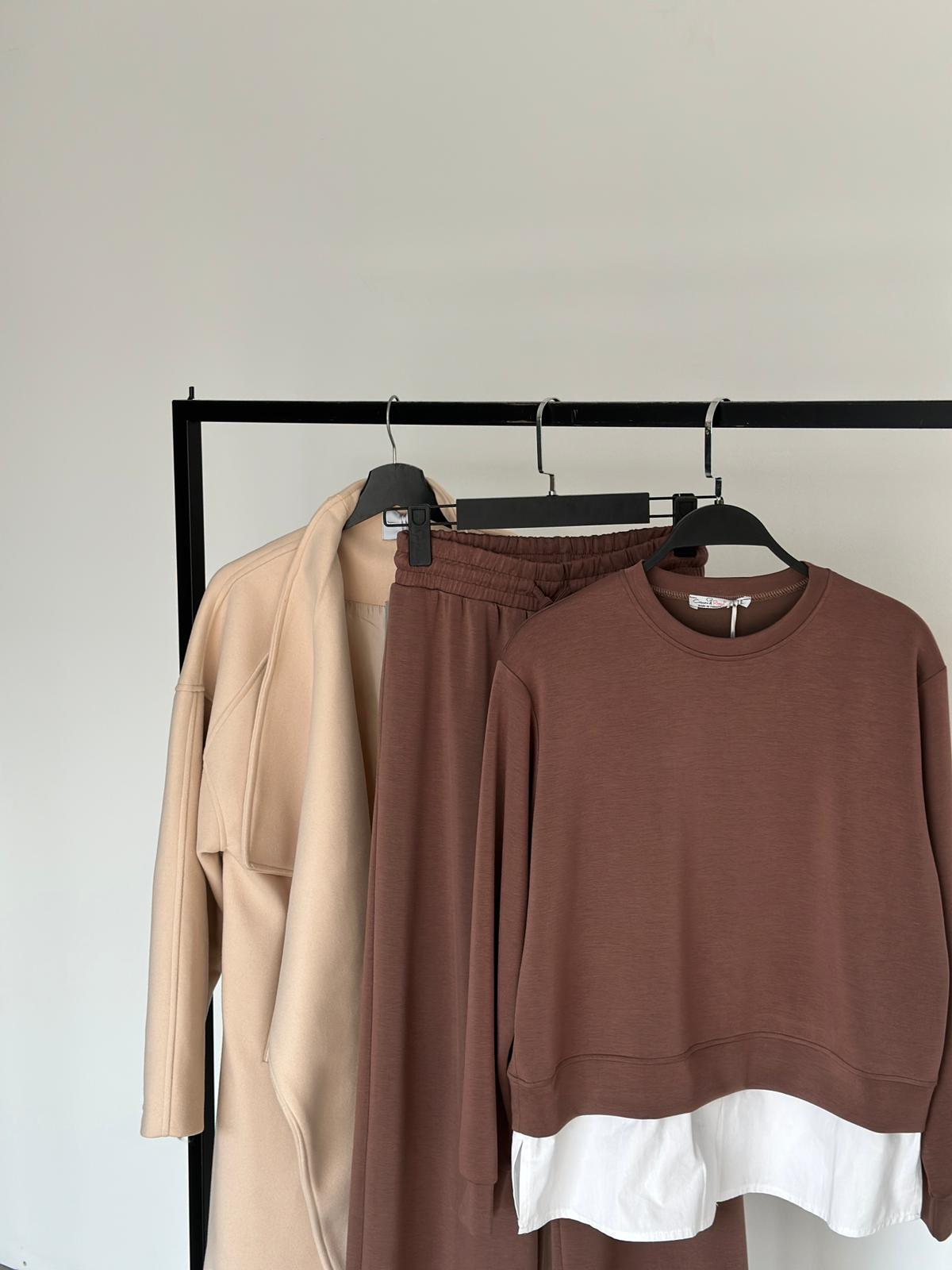 Modal Poplin Detaylı Takım – Beyaz | Şık & Modern Kadın Takım 1301