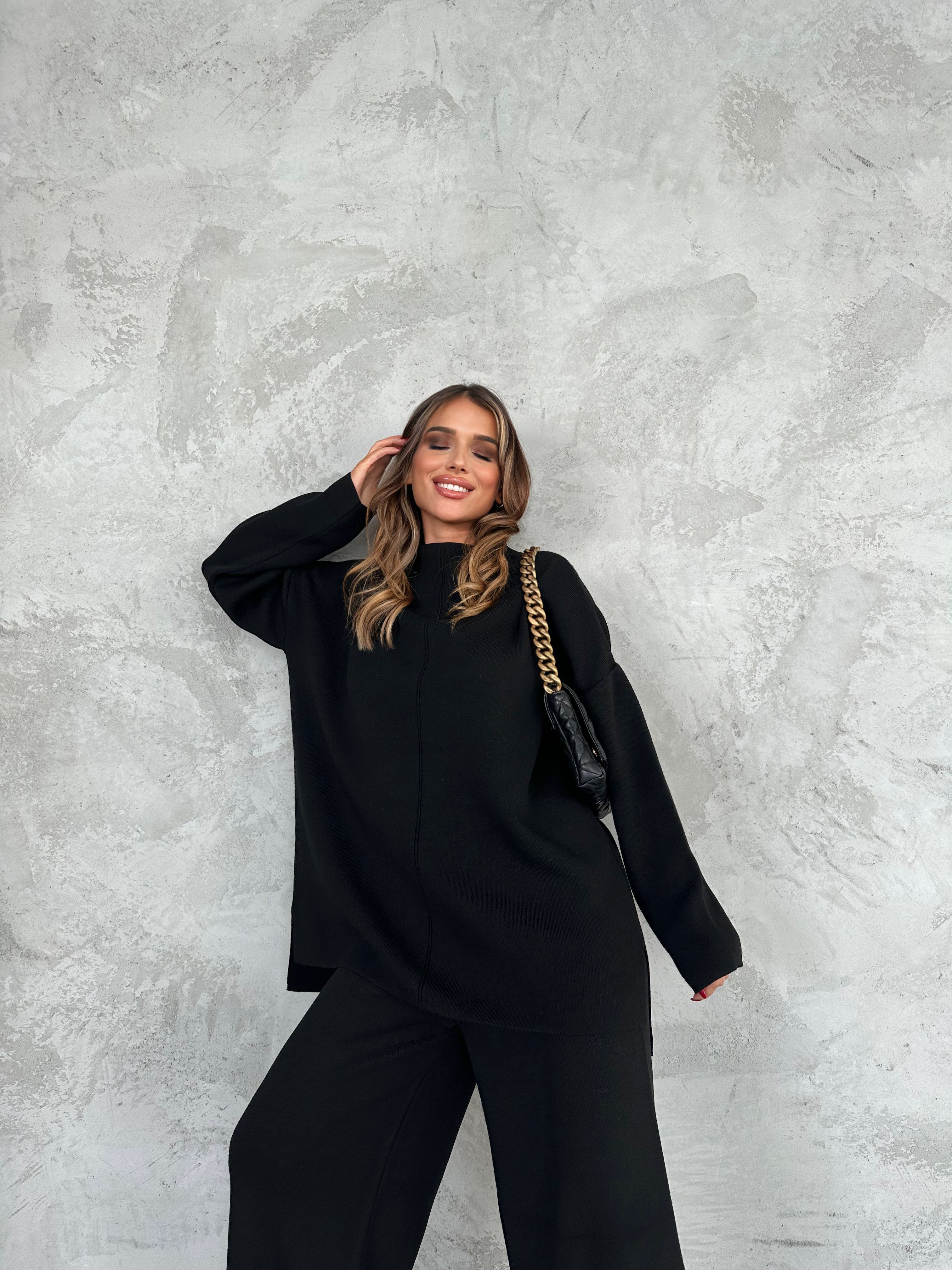 Basic Interlock Takım – Siyah | Rahat & Minimal Kadın Takım 1306