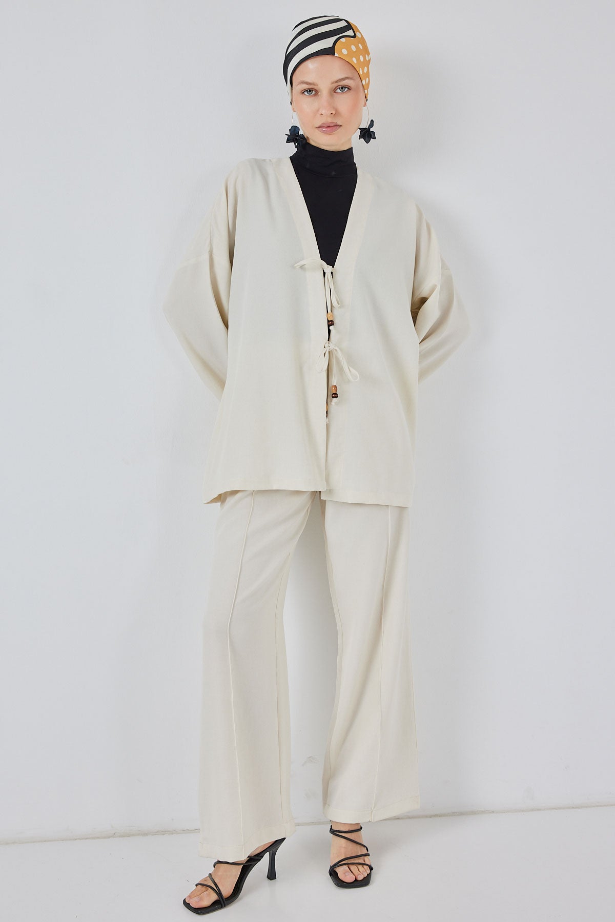 Linen Kimono Double Set – Ecru 1309