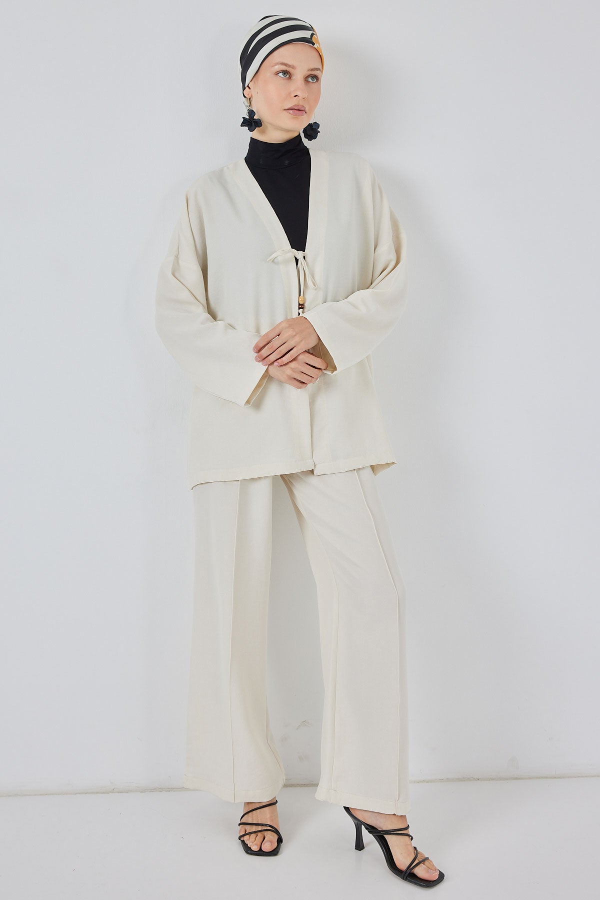 Linen Kimono Double Set – Ecru 1309