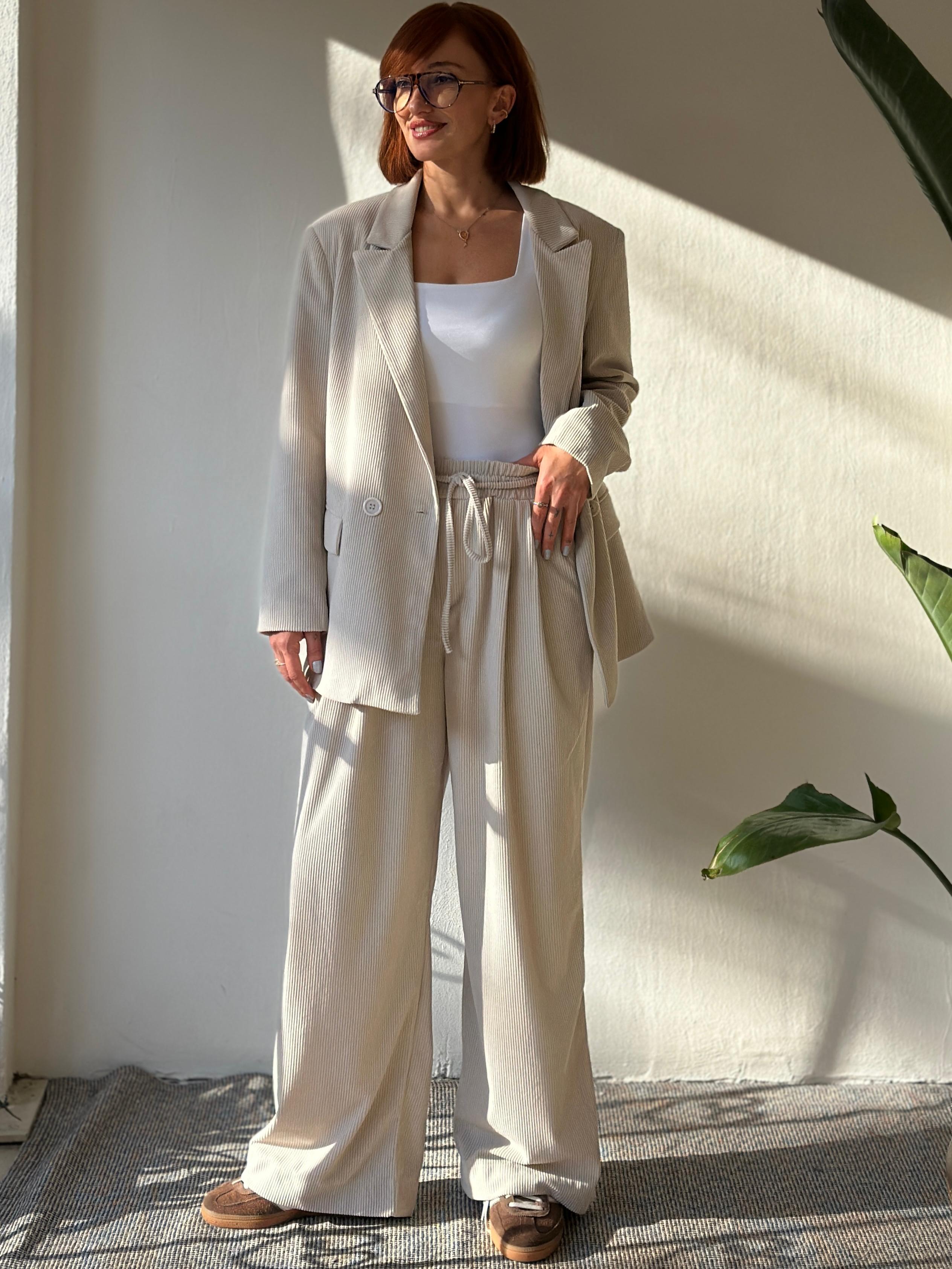 Lastikli Bel Kadife Pantolon – Kahve | Yumuşak Dokulu Kadın Kadife Pantolon 1302