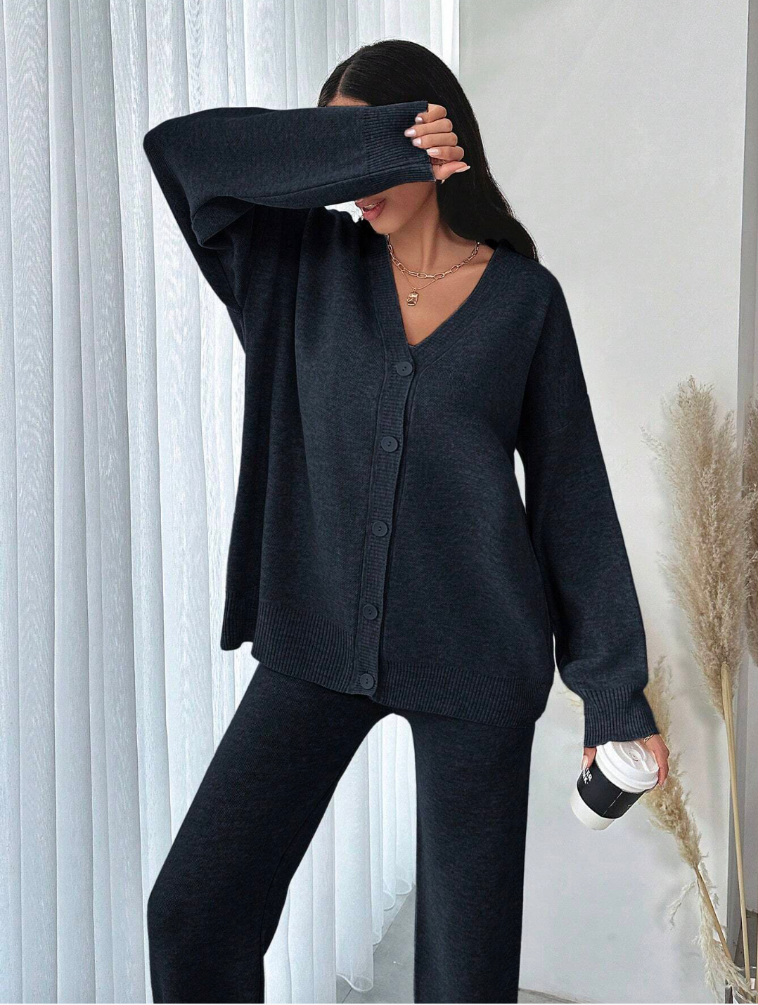 Basic Hırka Takım | Rahat & Şık Kadın İki Parça Set 1308