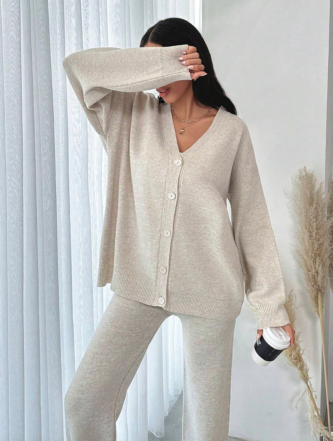 Basic Hırka Takım | Rahat & Şık Kadın İki Parça Set 1307